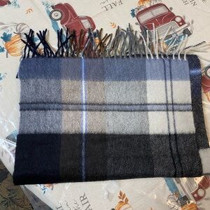 Nordstrom Cashmere Plaid Scarf - Blue and Gray